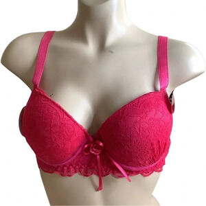 Massam Size Large Hot Pink Lace Underwire Bra. Made in Brazil New with Tags.